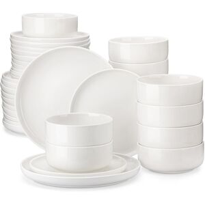 MALACASA 36 Piece Porcelain China Dinnerware Set - Service for 12 White;Ivory 36 MALACASA 36 Piece Porcelain China Dinnerware Set - Service for 12 White;Ivory 36