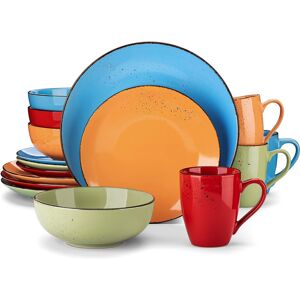Vancasso 16 piece dinnerware set, service for 4 Blue/Red/Green 16 Vancasso 16 piece dinnerware set, service for 4 Blue/Red/Green 16