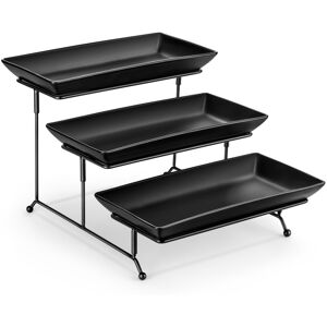 MALACASA 30.5cm 3 Tier Afternoon Tea Cake Stand Black 21cm H X 31cm W X 30.5cm L MALACASA 30.5cm 3 Tier Afternoon Tea Cake Stand Black 21cm H X 31cm W X 30.5cm L