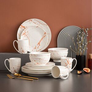 LOVECASA Sweet Series 16 Piece Dinnerware Set, Service for 4 White 16 LOVECASA Sweet Series 16 Piece Dinnerware Set, Service for 4 White 16