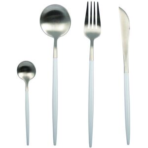 Aulica 24 Piece Cutlery Set, Service for 6 White;Silver 24 Aulica 24 Piece Cutlery Set, Service for 6 White;Silver 24