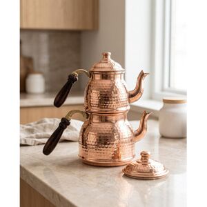 Marlow Home Co. Handmade Hammered Copper Turkish Tea Pot Set for Traditional Stovetop Tea Brewing Pure Copper Marlow Home Co. Handmade Hammered Copper Turkish Tea Pot Set for Traditional Stovetop Tea Brewing Pure Copper