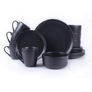 ROYALFORD 16 Piece Stoneware Dinnerware Set Includes 4 Dinner & Dessert Plates, 4 Cereal Bowl & 4 Mugs Black 16 ROYALFORD 16 Piece Stoneware Dinnerware Set Includes 4 Dinner & Dessert Plates, 4 Cereal Bowl & 4 Mugs Black 16
