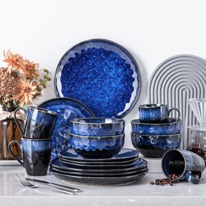Vancasso ?16 Piece Dinnerware Set, Service for 4 Blue 16 Vancasso ?16 Piece Dinnerware Set, Service for 4 Blue 16