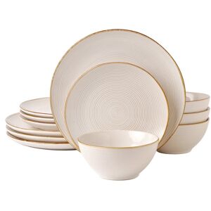Richmount 12 Piece Stoneware Dinnerware Set - Service for 4 Antique White 12 Richmount 12 Piece Stoneware Dinnerware Set - Service for 4 Antique White 12