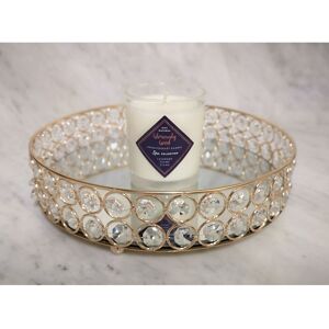 Mercer41 Bergen Vanity Tray Gold;Clear 25cm W X 25cm D X 5cm H Mercer41 Bergen Vanity Tray Gold;Clear 25cm W X 25cm D X 5cm H