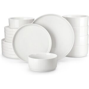 MALACASA 18 Piece Porcelain China Dinnerware Set - Service for 6 White 18 MALACASA 18 Piece Porcelain China Dinnerware Set - Service for 6 White 18