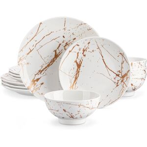 LOVECASA Porcelain China Dinnerware - White 12 LOVECASA Porcelain China Dinnerware - White 12