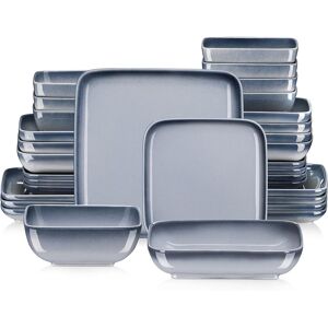 LOVECASA 32 Piece Stoneware Dinnerware Set, Service for 8 Grey 32 LOVECASA 32 Piece Stoneware Dinnerware Set, Service for 8 Grey 32