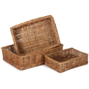 Lily Manor Wicker 3 Piece Storage Basket Tray Set Double Steamed 13.2L Lily Manor Wicker 3 Piece Storage Basket Tray Set Double Steamed 13.2L
