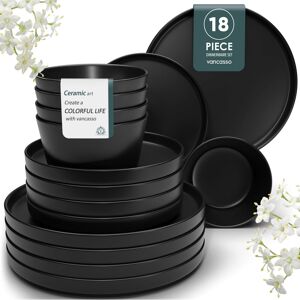 Vancasso 18 Piece Dinnerware Set - Service for 6 Black 18 Vancasso 18 Piece Dinnerware Set - Service for 6 Black 18