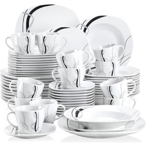 Vancasso 60 Piece Dinnerware Set, Service for 12 Black;White 60 Vancasso 60 Piece Dinnerware Set, Service for 12 Black;White 60