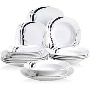 Vancasso 18 Piece Dinnerware Set, Service for 6 Black;White 18 Vancasso 18 Piece Dinnerware Set, Service for 6 Black;White 18