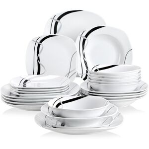 Vancasso 24 Piece Dinnerware Set, Service for 6 Black;White 24 Vancasso 24 Piece Dinnerware Set, Service for 6 Black;White 24