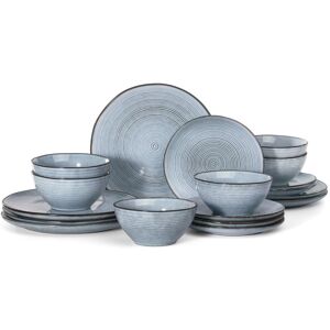 Richmount 18 Piece Stoneware Dinnerware Set - Service for 6 Pearl Blue 18 Richmount 18 Piece Stoneware Dinnerware Set - Service for 6 Pearl Blue 18