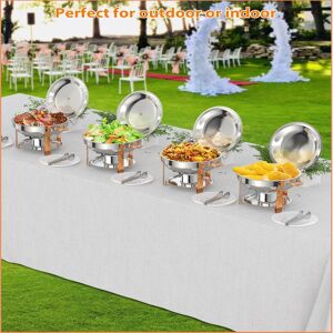 The Party Aisle Chafing Dish Buffet Set,Stainless Steel Chafing Dishes for Catering, Chafers and Buffet Warmer Sets with Lid & Lid Holder, Spoon & Tweezers, for Parti 20.9cm H The Party Aisle Chafing Dish Buffet Set,Stainless Steel Chafing Dishes for Catering, Chafers and Buffet Warmer Sets with Lid & Lid Holder, Spoon & Tweezers, for Parti 20.9cm H