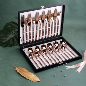 MALACASA 24 Piece Stainless Steel Cutlery Set, Service for 6 Rose Gold 24 MALACASA 24 Piece Stainless Steel Cutlery Set, Service for 6 Rose Gold 24