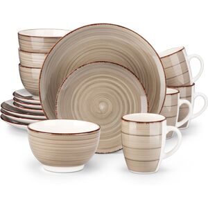 Vancasso BELLOAER 16 Piece Dinnerware Set, Service for 4 Taupe 16 Vancasso BELLOAER 16 Piece Dinnerware Set, Service for 4 Taupe 16