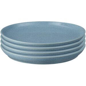 Denby Elements Coupe Dinner Plates Blue 26cm W X 3cm W Denby Elements Coupe Dinner Plates Blue 26cm W X 3cm W