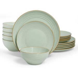 Beachcrest Home 18 Piece Stoneware Dinnerware Set - Service for 6 Light Green 18 Beachcrest Home 18 Piece Stoneware Dinnerware Set - Service for 6 Light Green 18