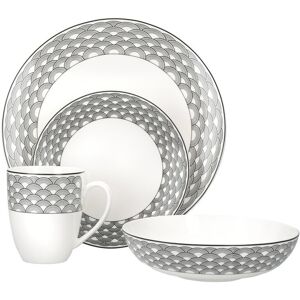 Maxwell & Williams Harlequin Coupe 16 Piece White & Black Dinner Set - Dinner Set Maxwell & Williams Harlequin Coupe 16 Piece White & Black Dinner Set - Dinner Set