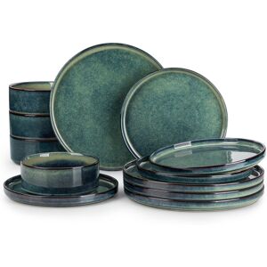 Vancasso 12 Piece Dinnerware Set - Service for 4 Green 12 Vancasso 12 Piece Dinnerware Set - Service for 4 Green 12