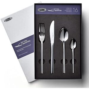 Stellar James Martin 16 Piece Stainless Steel Cutlery Set. Table Settings For 4 Silver 16 Stellar James Martin 16 Piece Stainless Steel Cutlery Set. Table Settings For 4 Silver 16