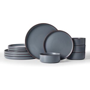 Latitude Run 12-Piece Stoneware Dinnerware Set - Service For 4 Charcoal 12 Latitude Run 12-Piece Stoneware Dinnerware Set - Service For 4 Charcoal 12