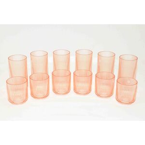 Ivy Bronx Dazaria Mesa Collection Acrylic Drinking Glass Set Pink 625ml Ivy Bronx Dazaria Mesa Collection Acrylic Drinking Glass Set Pink 625ml