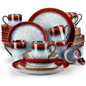 Vancasso 32 Piece Dinnerware Set, Service for 8 Red/Blue 32 Vancasso 32 Piece Dinnerware Set, Service for 8 Red/Blue 32