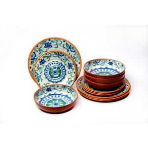 Latitude Vive Eddie Turq 12 Piece Melamine Dinnerware Set Blue;Brown;Green 1 Latitude Vive Eddie Turq 12 Piece Melamine Dinnerware Set Blue;Brown;Green 1