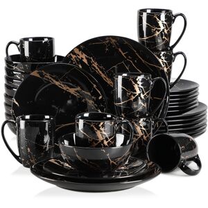 LOVECASA 32 Piece Dinnerware Set, Service for 8 Black 32 LOVECASA 32 Piece Dinnerware Set, Service for 8 Black 32
