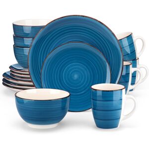 Vancasso BELLOAER 16 Piece Dinnerware Set, Service for 4 Blue 16 Vancasso BELLOAER 16 Piece Dinnerware Set, Service for 4 Blue 16