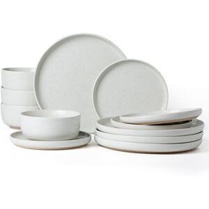Latitude Run 12 Piece Stoneware Dinnerware Set - Service for 4 White 12 Latitude Run 12 Piece Stoneware Dinnerware Set - Service for 4 White 12