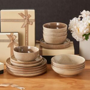 Vancasso 16 Piece Dinnerware Set - Service for 4 Brown 12 Vancasso 16 Piece Dinnerware Set - Service for 4 Brown 12