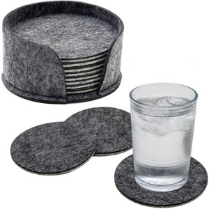 Metro Round 8 Piece Coaster Set With Holder Black 10cm W X 10cm D Metro Round 8 Piece Coaster Set With Holder Black 10cm W X 10cm D