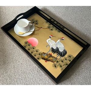 World Menagerie Filbert Gold Leaf Hand Painted Serving Tray Brown 53.5cm W X 33cm D X 10.2cm H World Menagerie Filbert Gold Leaf Hand Painted Serving Tray Brown 53.5cm W X 33cm D X 10.2cm H