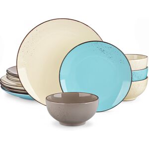 Vancasso Stoneware Dinnerware - Beige/Light Green/Brown 12 Vancasso Stoneware Dinnerware - Beige/Light Green/Brown 12