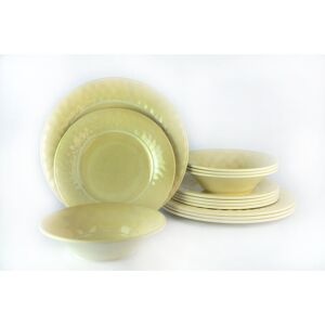 Brambly Cottage Surber 12 Piece Melamine Dinnerware Set Gold 1 Brambly Cottage Surber 12 Piece Melamine Dinnerware Set Gold 1