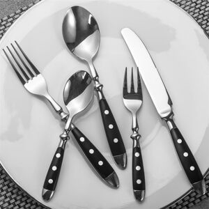 Lark Manor Maker Network 30 Piece Stainless Steel Cutlery Set , Service for 6 Black 30 Lark Manor Maker Network 30 Piece Stainless Steel Cutlery Set , Service for 6 Black 30