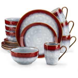 Vancasso ?16 Piece Dinnerware Set, Service for 4 Red/Blue 16 Vancasso ?16 Piece Dinnerware Set, Service for 4 Red/Blue 16