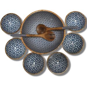 Latitude Vive Layman Sambhal Serving Bowl Set Natural Wood;Sambhal 30cm W Latitude Vive Layman Sambhal Serving Bowl Set Natural Wood;Sambhal 30cm W