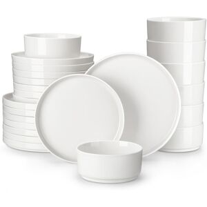 MALACASA 24 Piece Porcelain China Dinnerware Set - Service for 8 White 24 MALACASA 24 Piece Porcelain China Dinnerware Set - Service for 8 White 24