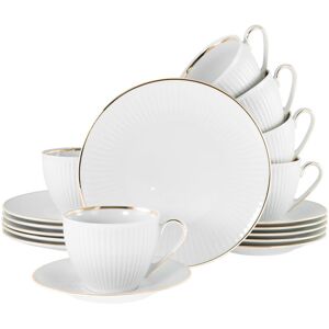 Creatable Valencia 18 Piece Porcelain Dinnerware Set - Service for 6 White;Gold 18 Creatable Valencia 18 Piece Porcelain Dinnerware Set - Service for 6 White;Gold 18