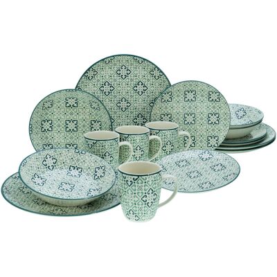 CREATABLE Yara Petrol 16-piece Dinnerware Set - Dinnerware Set CREATABLE Yara Petrol 16-piece Dinnerware Set - Dinnerware Set