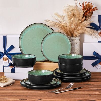 Vancasso 12-Piece Dinnerware set for 4 Green Vancasso 12-Piece Dinnerware set for 4 Green