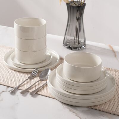 Latitude Run 12-Piece Porcelain Dinnerware Set - Service For 4 White 12 Latitude Run 12-Piece Porcelain Dinnerware Set - Service For 4 White 12