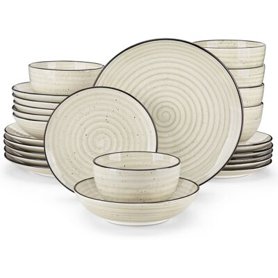 Vancasso 24 Piece Dinnerware Set, Service for 6 Beige 24 Vancasso 24 Piece Dinnerware Set, Service for 6 Beige 24