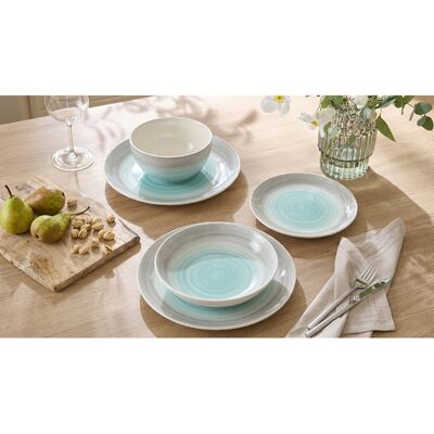 Waterside 24pc Grey and Blue Spinwash Dinner Set Blue;Grey Waterside 24pc Grey and Blue Spinwash Dinner Set Blue;Grey