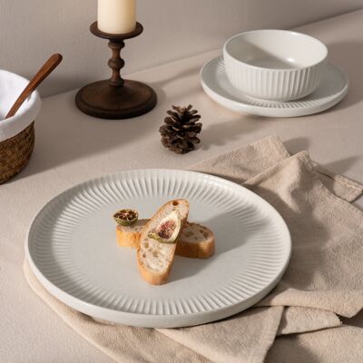Latitude Run 18-Piece Stoneware Dinnerware Set - Service For 6 White Latitude Run 18-Piece Stoneware Dinnerware Set - Service For 6 White